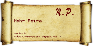 Mahr Petra névjegykártya
