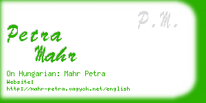 petra mahr business card